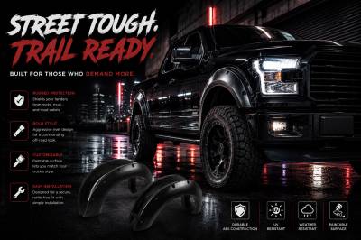 Black Horse Off Road - Textured Fender Flares-Black-2015-2019 Ford F-150|Black Horse Off Road - Image 8