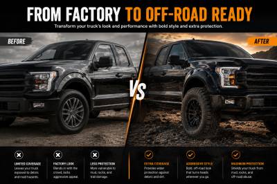 Black Horse Off Road - FENDER FLARES RIVETED Style-Black-2021-2026 Ford F-150|Black Horse Off Road - Image 5