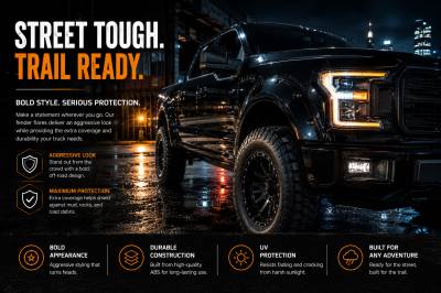 Black Horse Off Road - FENDER FLARES RIVETED Style-Black-2021-2026 Ford F-150|Black Horse Off Road - Image 7