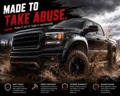 Black Horse Off Road - Textured Fender Flares-Black-2014-2015 GMC Sierra 1500|Black Horse Off Road - Image 7