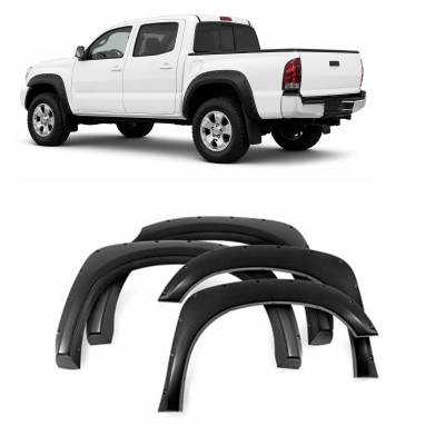 FENDER FLARES RIVETED Style-Black-2005-2011 Toyota Tacoma|Black Horse Off Road