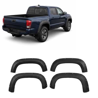 Black Horse Off Road - FENDER FLARES RIVETED Style-Black-2016-2023 Toyota Tacoma|Black Horse Off Road - Image 8
