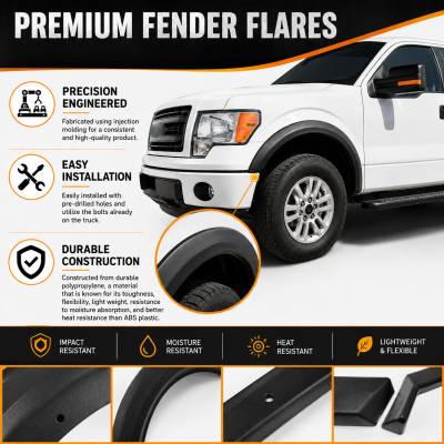 Black Horse Off Road - OE Factory Style Fender Flares-Black-2009-2014 Ford F-150|Black Horse Off Road - Image 6