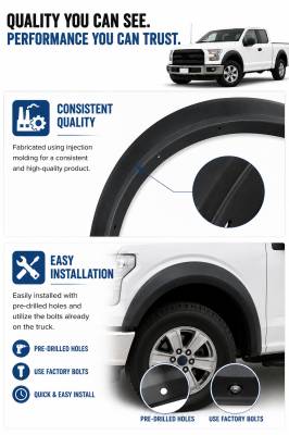 Black Horse Off Road - OE Factory Style Fender Flares-Black-2015-2016 Ford F-150|Black Horse Off Road - Image 4