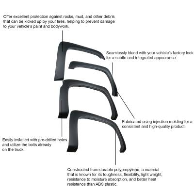 Black Horse Off Road - OE Factory Style Fender Flares-Black-2007-2013 Chevrolet Silverado 1500-2500 HD-3500 HD|Black Horse Off Road - Image 13