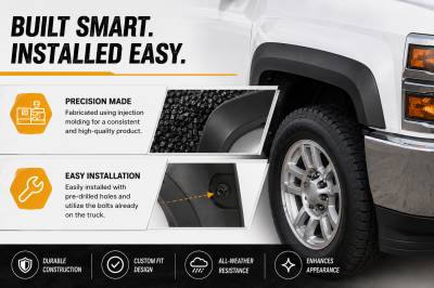 Black Horse Off Road - OE Factory Style Fender Flares-Black-2014-2016 Chevrolet Silverado 1500-2500 HD-3500 HD|Black Horse Off Road - Image 5