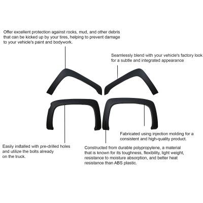 Black Horse Off Road - OE Factory Style Fender Flares-Black-2014-2016 Chevrolet Silverado 1500-2500 HD-3500 HD|Black Horse Off Road - Image 20