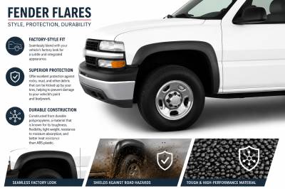 Black Horse Off Road - OE Factory Style Fender Flares-Black-1999-2006 Silverado 1500|1999-2004 Silverado 2500|2001-2006 Silverado 2500 HD-3500|Black Horse Off Road - Image 6