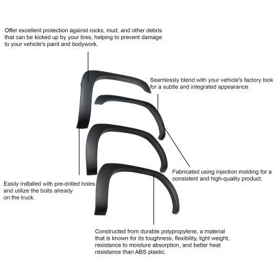 Black Horse Off Road - OE Factory Style Fender Flares-Black-1999-2006 Silverado 1500|1999-2004 Silverado 2500|2001-2006 Silverado 2500 HD-3500|Black Horse Off Road - Image 11