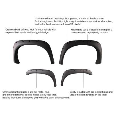 Black Horse Off Road - FENDER FLARES RIVETED Style-Black-2002-2008 Dodge Ram 1500|2003-2009 Dodge Ram 2500-3500|Black Horse Off Road - Image 18