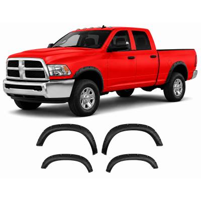 FENDER FLARES RIVETED Style-Black-2009-2018 Dodge Ram 1500|Black Horse Off Road
