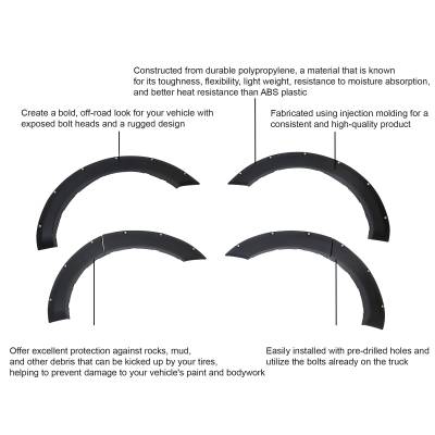 Black Horse Off Road - FENDER FLARES RIVETED Style-Black-2019-2022 Ram 2500-3500|Black Horse Off Road - Image 20