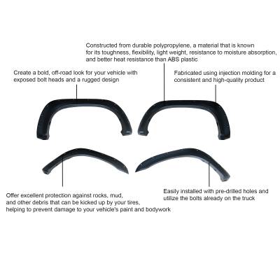 Black Horse Off Road - FENDER FLARES RIVETED Style-Black-2007-2013 Toyota Tundra|Black Horse Off Road - Image 22