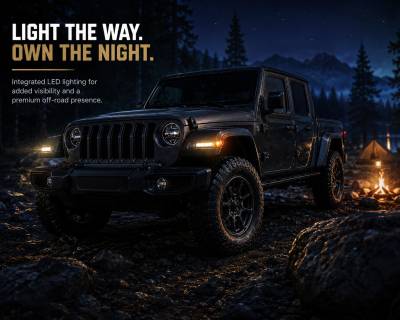 Black Horse Off Road - Full Set Tubular Fender Flares - Front & Rear-Matte Black-2020-2026 Jeep Gladiator|Black Horse Off Road - Image 5