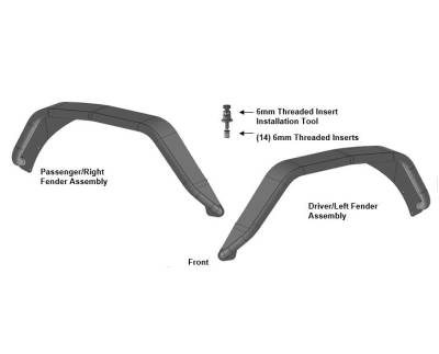 Black Horse Off Road - Full Set Tubular Fender Flares - Front & Rear-Matte Black-2020-2026 Jeep Gladiator|Black Horse Off Road - Image 10