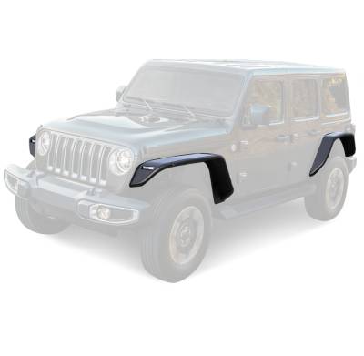 Black Horse Off Road - Front & Rear Tubular Fender Flares-Matte Black-2018-2026 Jeep Wrangler|Black Horse Off Road - Image 2