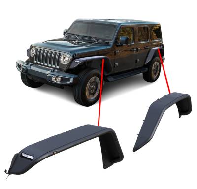 Black Horse Off Road - Front & Rear Tubular Fender Flares-Matte Black-2018-2026 Jeep Wrangler|Black Horse Off Road - Image 4