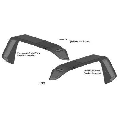Black Horse Off Road - Full Set Tubular Fender Flares & Inner Fender Flares Liners - Front & Rear-Matte Black-2020-2026 Jeep Gladiator|Black Horse Off Road - Image 11