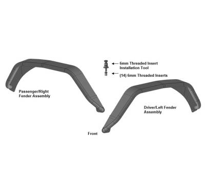 Black Horse Off Road - Full Set Tubular Fender Flares & Inner Fender Flares Liners - Front & Rear-Matte Black-2020-2026 Jeep Gladiator|Black Horse Off Road - Image 13