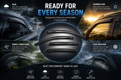 Black Horse Off Road - Black Horse Off Road [BHOR] |Tape On Rain Guard/Wind Deflectors|2010-2022 Lexus GX460 |Smoke,4Pcs|#10-GX460 - Image 5