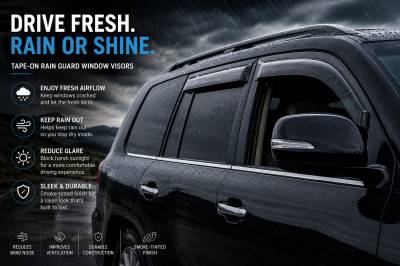 Black Horse Off Road - Black Horse Off Road [BHOR] |Tape On Rain Guard/Wind Deflectors|2010-2022 Lexus GX460 |Smoke,4Pcs|#10-GX460 - Image 9