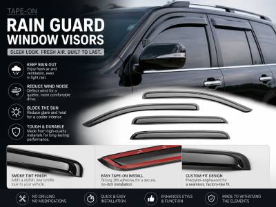 Black Horse Off Road - Black Horse Off Road [BHOR] |Tape On Rain Guard/Wind Deflectors|2010-2022 Lexus GX460 |Smoke,4Pcs|#10-GX460 - Image 10