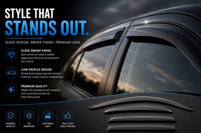 Black Horse Off Road - Black Horse Off Road [BHOR] |Tape On Rain Guard/Wind Deflectors|2009-2020 Dodge Journey |Smoke,4Pcs|#14-94072 - Image 3