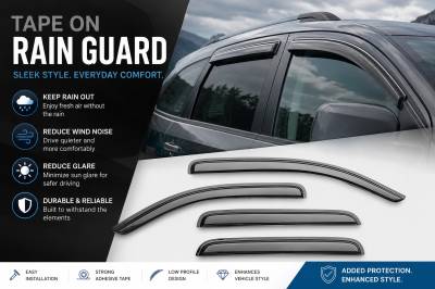 Black Horse Off Road - Black Horse Off Road [BHOR] |Tape On Rain Guard/Wind Deflectors|2009-2020 Dodge Journey |Smoke,4Pcs|#14-94072 - Image 4