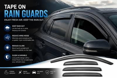 Black Horse Off Road - Black Horse Off Road [BHOR] |Tape On Rain Guard/Wind Deflectors|2009-2020 Dodge Journey |Smoke,4Pcs|#14-94072 - Image 5