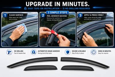 Black Horse Off Road - Black Horse Off Road [BHOR] |Tape On Rain Guard/Wind Deflectors|2009-2020 Dodge Journey |Smoke,4Pcs|#14-94072 - Image 6