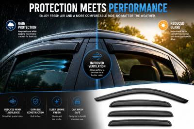 Black Horse Off Road - Black Horse Off Road [BHOR] |Tape On Rain Guard/Wind Deflectors|2009-2020 Dodge Journey |Smoke,4Pcs|#14-94072 - Image 8
