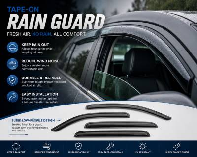 Black Horse Off Road - Black Horse Off Road [BHOR] |Tape On Rain Guard/Wind Deflectors|2011-2020 Toyota Sienna |Smoke,4Pcs|#14-94154 - Image 6
