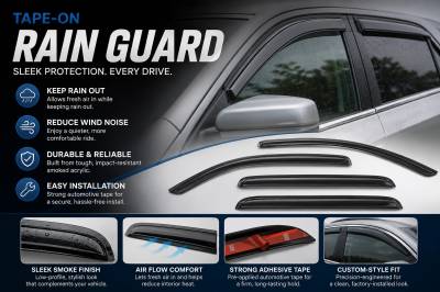 Black Horse Off Road - Black Horse Off Road [BHOR] |Tape On Rain Guard/Wind Deflectors|2011-2020 Toyota Sienna |Smoke,4Pcs|#14-94154 - Image 10