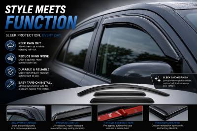 Black Horse Off Road - Black Horse Off Road [BHOR] |Tape On Rain Guard/Wind Deflectors|2011-2020 Toyota Sienna |Smoke,4Pcs|#14-94154 - Image 9