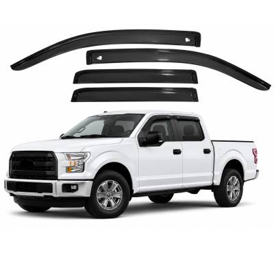 Black Horse Off Road [BHOR] |Tape On Rain Guard/Wind Deflectors|2009-2014 Ford F-150 SuperCrew/2010-2014 Ford F-150 SuperCrew|Smoke,4Pcs|#14-94155