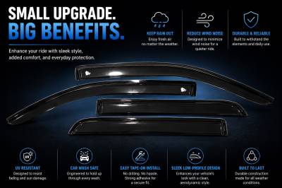Black Horse Off Road - Black Horse Off Road [BHOR] |Tape On Rain Guard/Wind Deflectors|2009-2014 Ford F-150 SuperCrew/2010-2014 Ford F-150 SuperCrew|Smoke,4Pcs|#14-94155 - Image 5