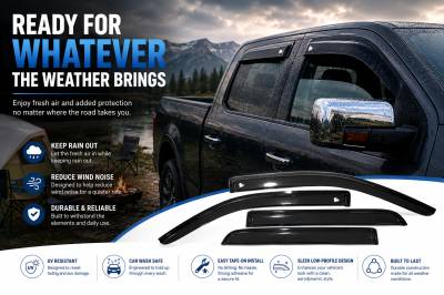 Black Horse Off Road - Black Horse Off Road [BHOR] |Tape On Rain Guard/Wind Deflectors|2009-2014 Ford F-150 SuperCrew/2010-2014 Ford F-150 SuperCrew|Smoke,4Pcs|#14-94155 - Image 8