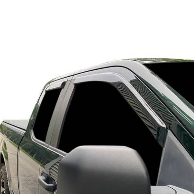 Black Horse Off Road - Black Horse Off Road [BHOR] |Tape On Rain Guard/Wind Deflectors|2017-2024 Ford F-250,F-350,F-450,F-550 Super Duty Super Crew Cab|Smoke,4Pcs|#14-94156 - Image 4