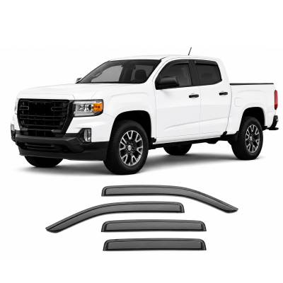 Black Horse Off Road [BHOR] |Tape On Rain Guard/Wind Deflectors|2015-2023 Colorado and Canyon(Crew Cab) |Smoke,4Pcs|#14-94654