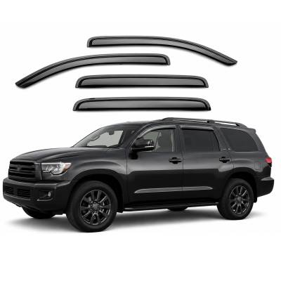 Black Horse Off Road [BHOR] |Tape On Rain Guard/Wind Deflectors|2008-2020 Toyota Sequoia |Smoke,4Pcs|#14-94309