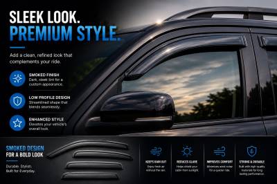 Black Horse Off Road - Black Horse Off Road [BHOR] |Tape On Rain Guard/Wind Deflectors|2008-2020 Toyota Sequoia |Smoke,4Pcs|#14-94309 - Image 6