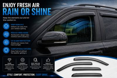 Black Horse Off Road - Black Horse Off Road [BHOR] |Tape On Rain Guard/Wind Deflectors|2008-2020 Toyota Sequoia |Smoke,4Pcs|#14-94309 - Image 7