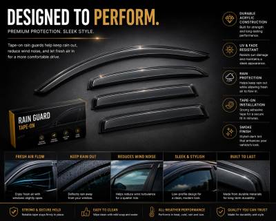 Black Horse Off Road - Black Horse Off Road [BHOR] |Tape On Rain Guard/Wind Deflectors|2011-2017 Jeep Compass |Smoke,4Pcs|#14-94330 - Image 5