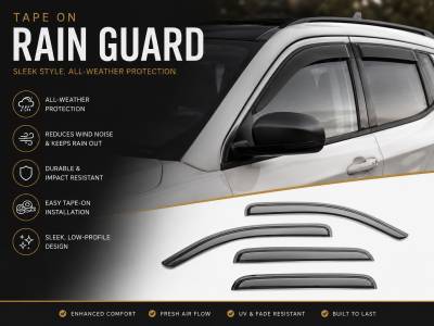 Black Horse Off Road - Black Horse Off Road [BHOR] |Tape On Rain Guard/Wind Deflectors|2011-2017 Jeep Compass |Smoke,4Pcs|#14-94330 - Image 9