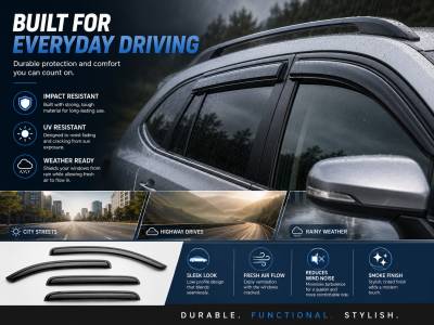 Black Horse Off Road - Black Horse Off Road [BHOR] |Tape On Rain Guard/Wind Deflectors|2015-2019 Subaru Outback |Smoke,4Pcs|#14-94376 - Image 4