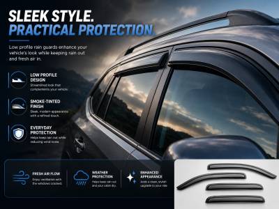 Black Horse Off Road - Black Horse Off Road [BHOR] |Tape On Rain Guard/Wind Deflectors|2015-2019 Subaru Outback |Smoke,4Pcs|#14-94376 - Image 5