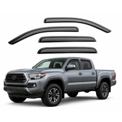 Black Horse Off Road [BHOR] |Tape On Rain Guard/Wind Deflectors|2005-2021 Nissan Frontier Crew Cab|Smoke,4Pcs|#14-94407