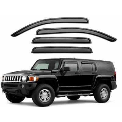 Black Horse Off Road [BHOR] |Tape On Rain Guard/Wind Deflectors|2006-2009 Hummer H3 |Smoke,4Pcs|#14-94501