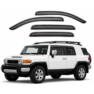Black Horse Off Road [BHOR] |Tape On Rain Guard/Wind Deflectors|2007-2014 Toyota FJ Cruiser |Smoke,4Pcs|#14-94735