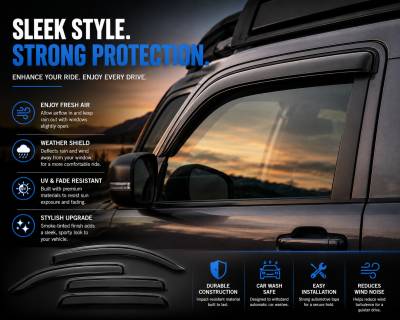 Black Horse Off Road - Black Horse Off Road [BHOR] |Tape On Rain Guard/Wind Deflectors|2007-2014 Toyota FJ Cruiser |Smoke,4Pcs|#14-94735 - Image 6